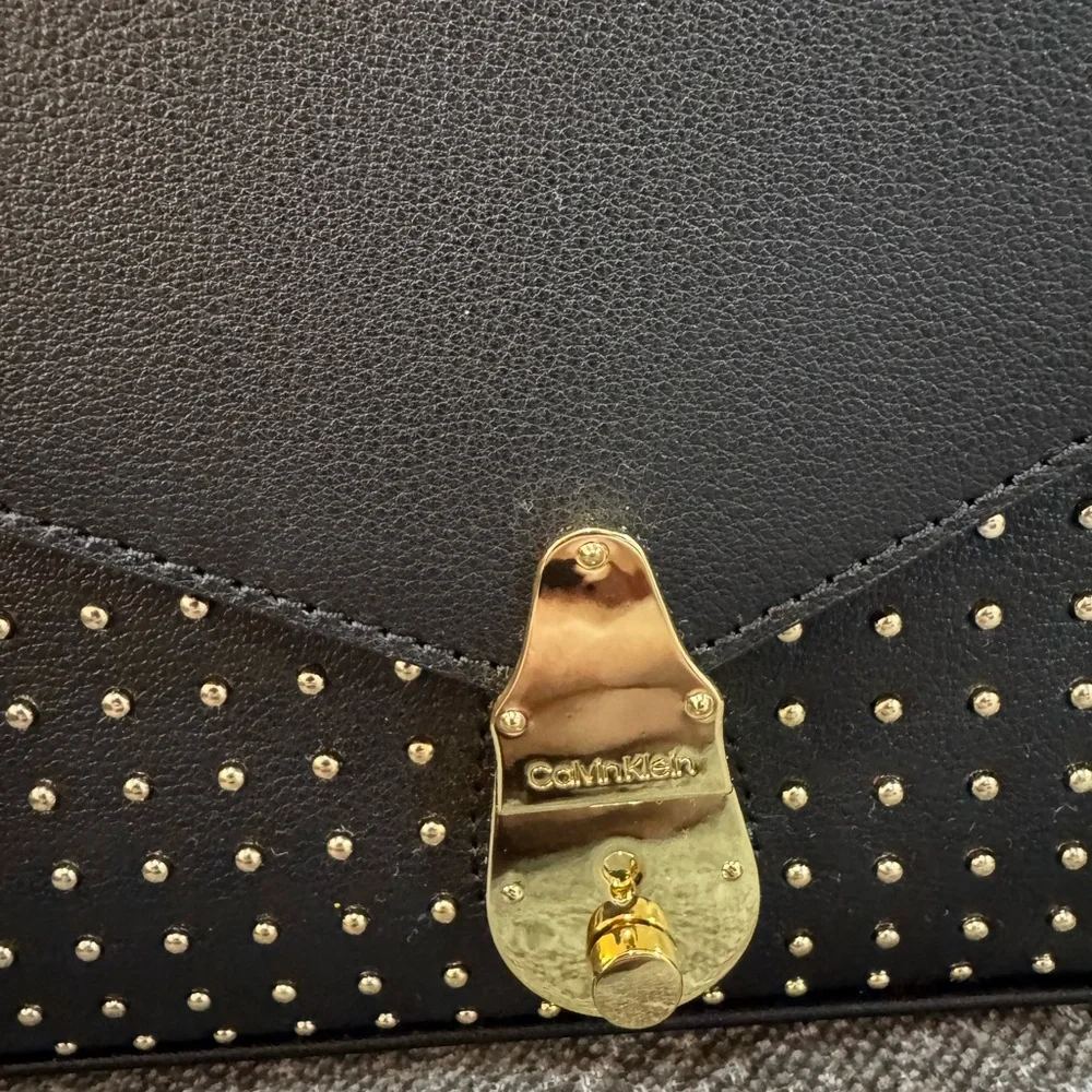 Calvin Klein Black Crossbody Bag with Gold Accents - Picture 2 of 9